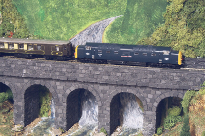 Deltic on viaduct